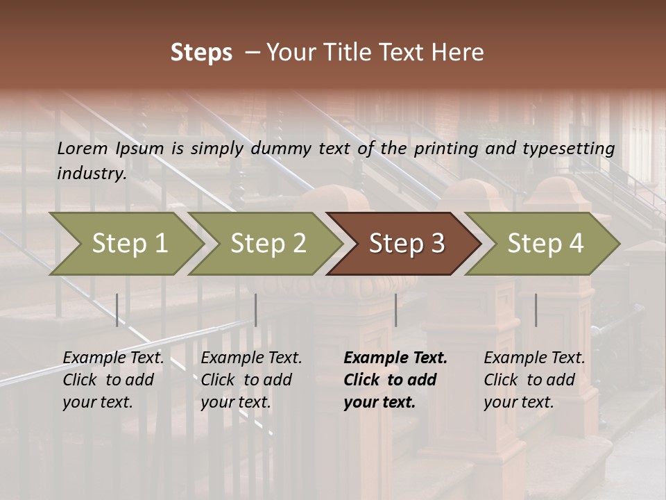 Brownstone Manhatten Stairs PowerPoint Template