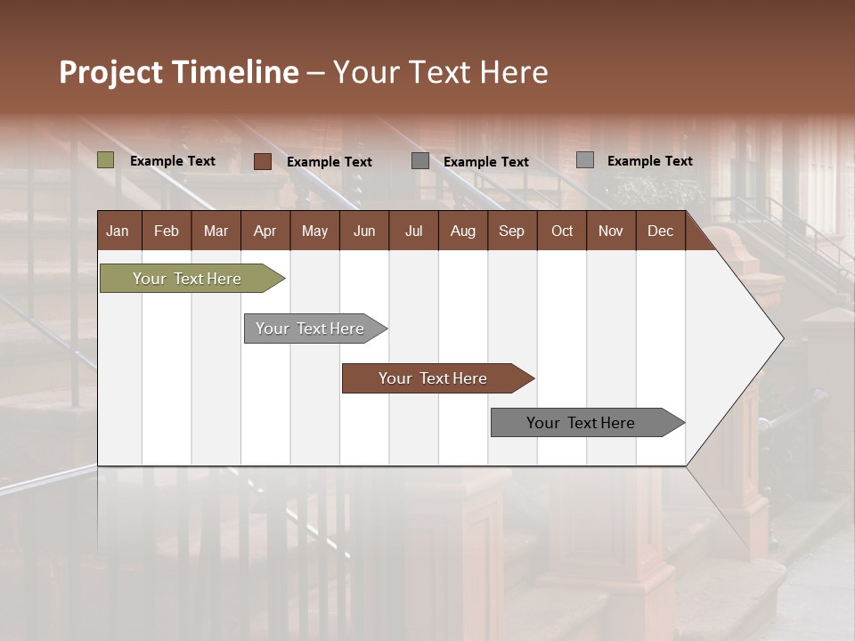Brownstone Manhatten Stairs PowerPoint Template