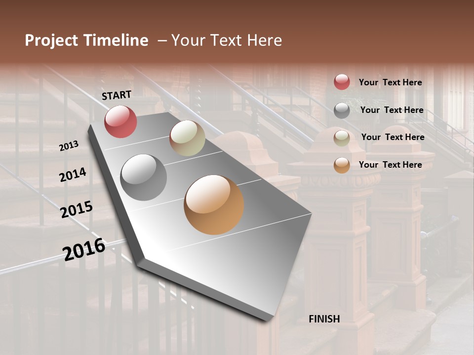 Brownstone Manhatten Stairs PowerPoint Template