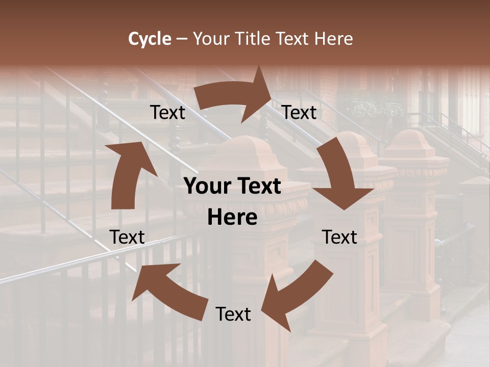 Brownstone Manhatten Stairs PowerPoint Template