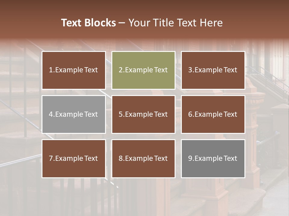 Brownstone Manhatten Stairs PowerPoint Template