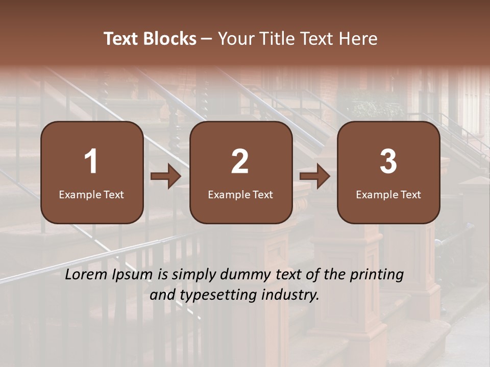 Brownstone Manhatten Stairs PowerPoint Template