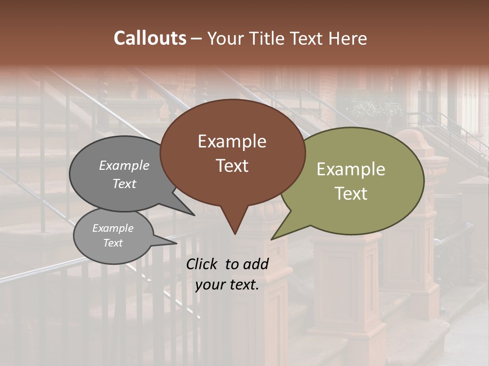 Brownstone Manhatten Stairs PowerPoint Template