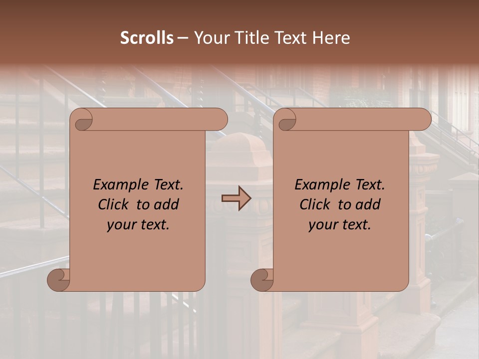 Brownstone Manhatten Stairs PowerPoint Template
