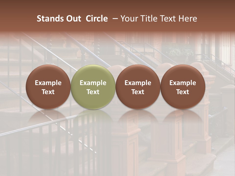 Brownstone Manhatten Stairs PowerPoint Template