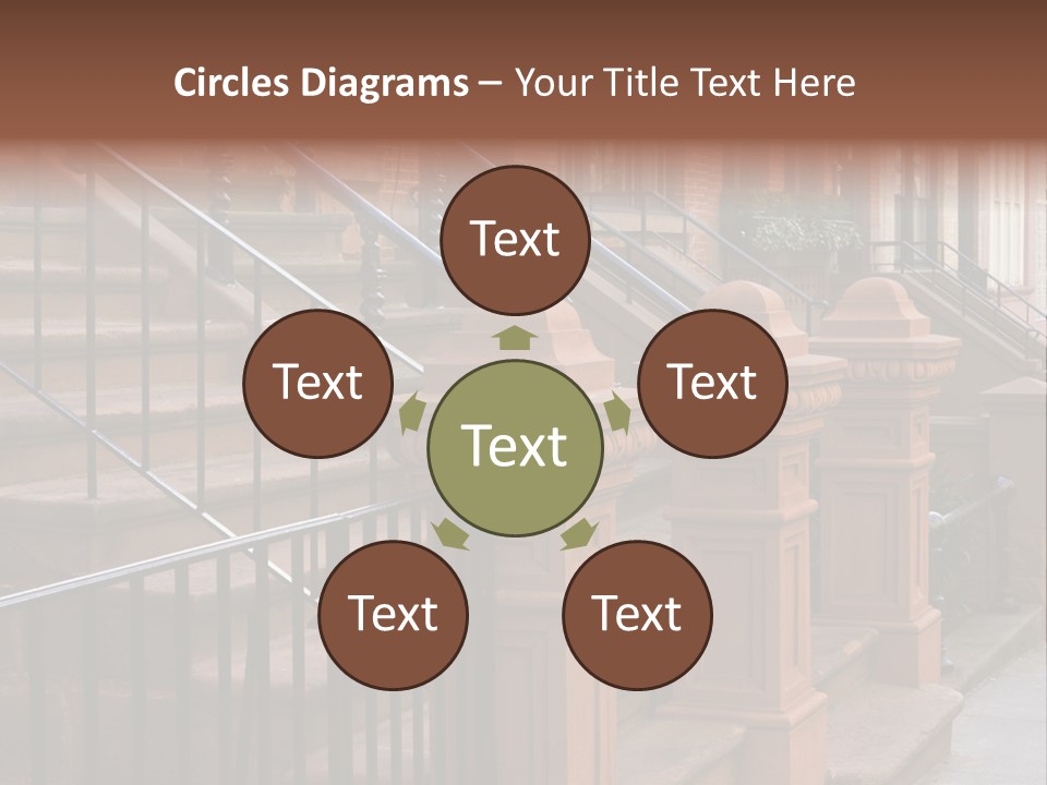 Brownstone Manhatten Stairs PowerPoint Template