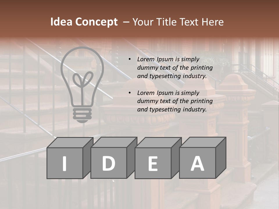 Brownstone Manhatten Stairs PowerPoint Template