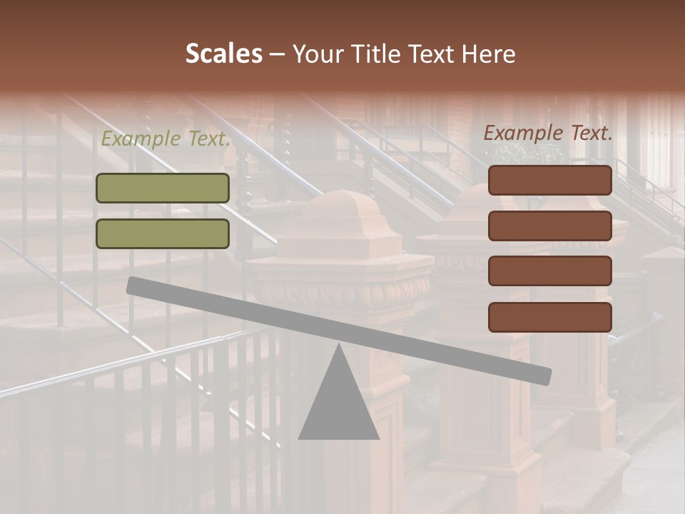 Brownstone Manhatten Stairs PowerPoint Template