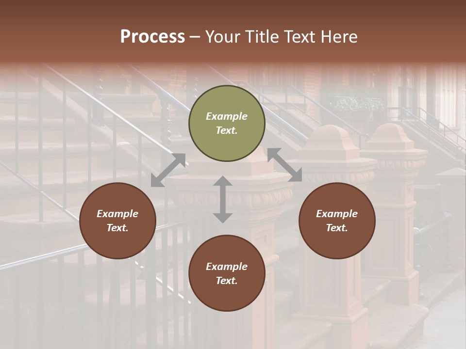 Brownstone Manhatten Stairs PowerPoint Template