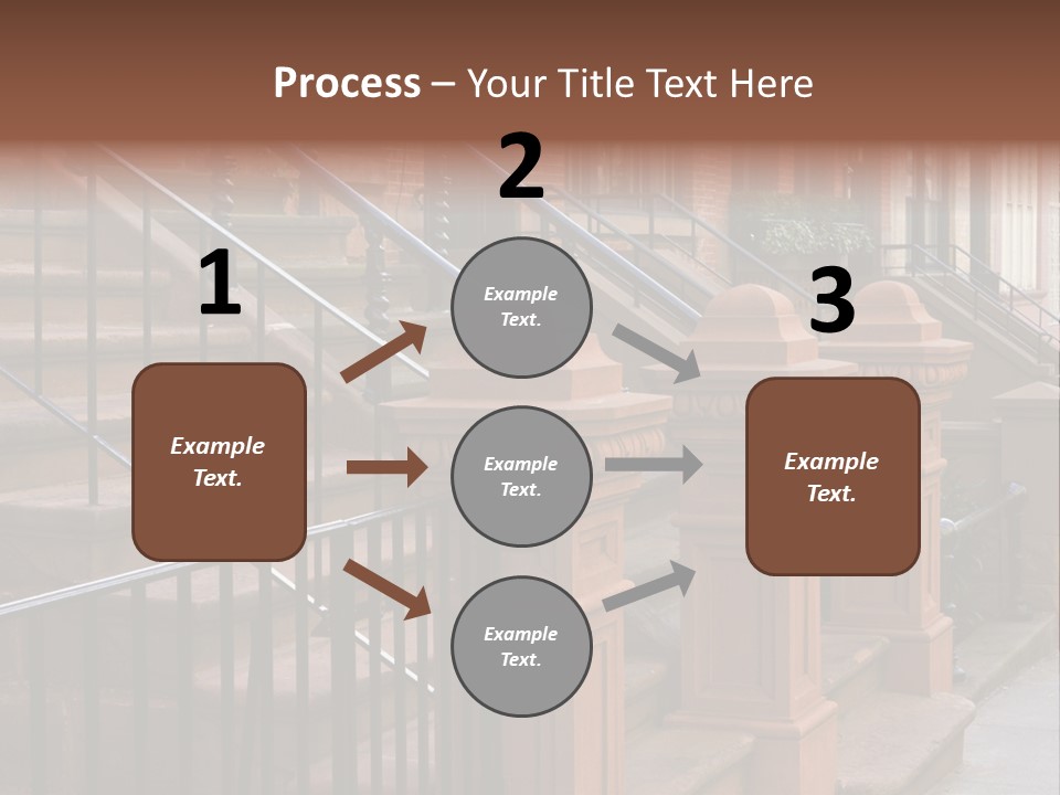 Brownstone Manhatten Stairs PowerPoint Template