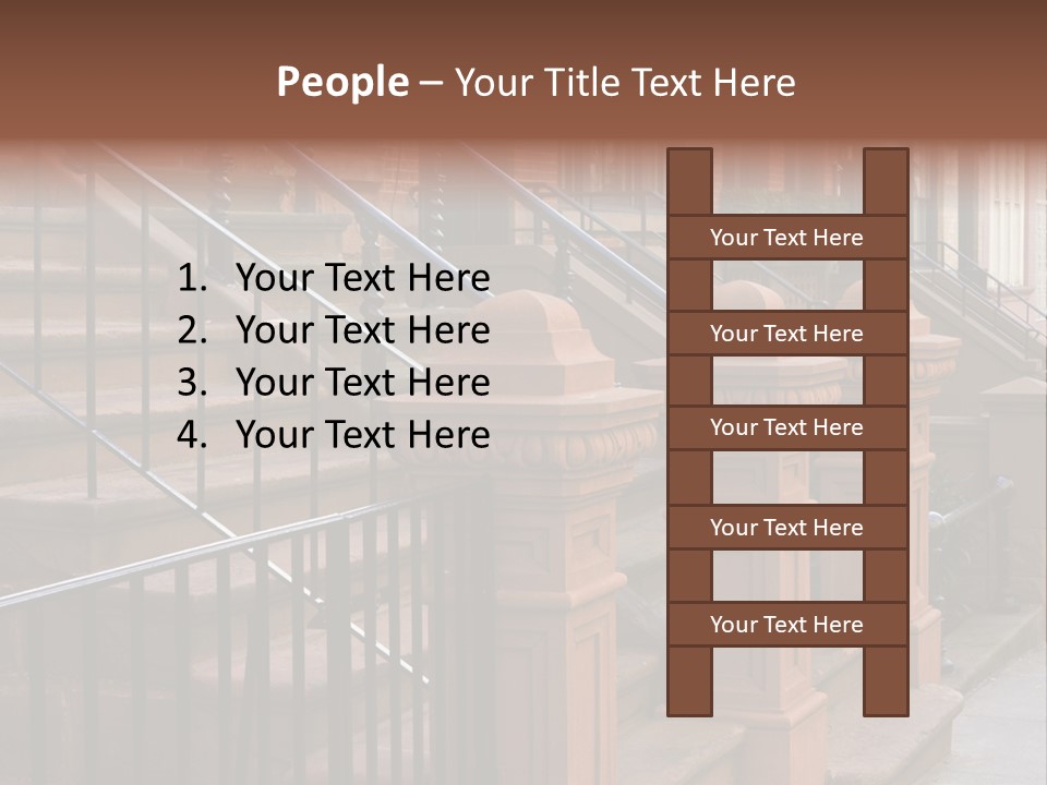 Brownstone Manhatten Stairs PowerPoint Template
