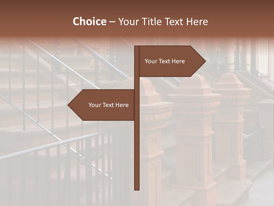 Brownstone Manhatten Stairs PowerPoint Template