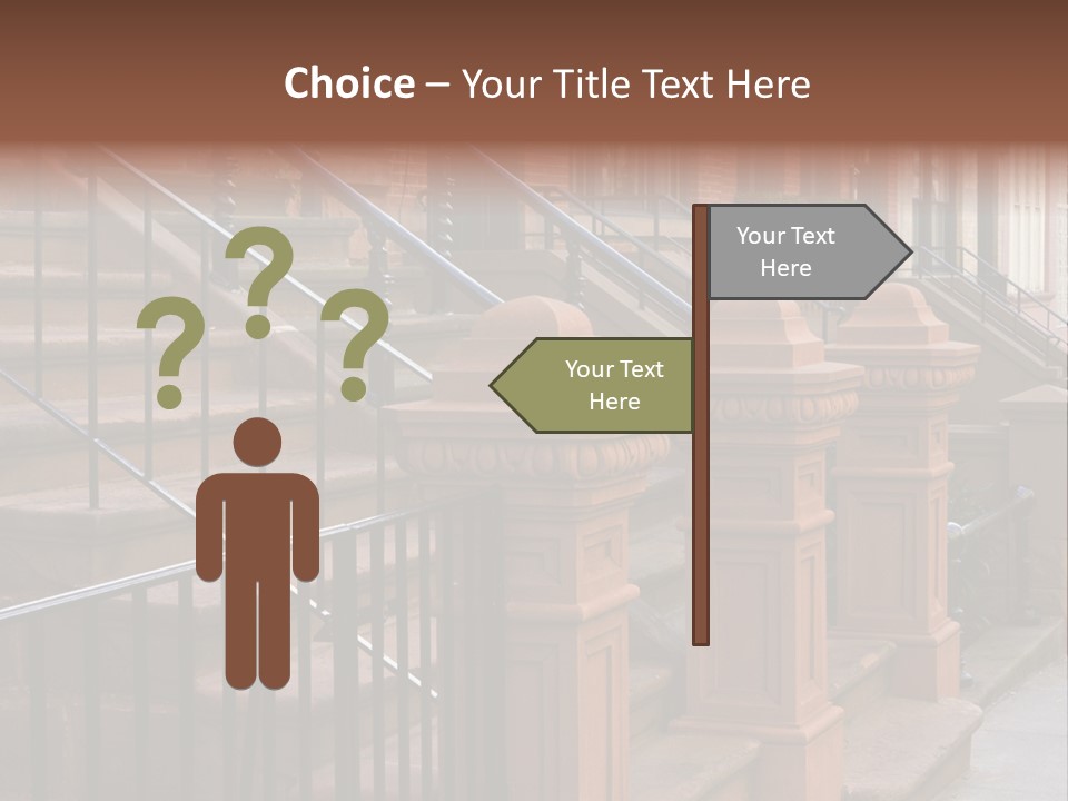 Brownstone Manhatten Stairs PowerPoint Template