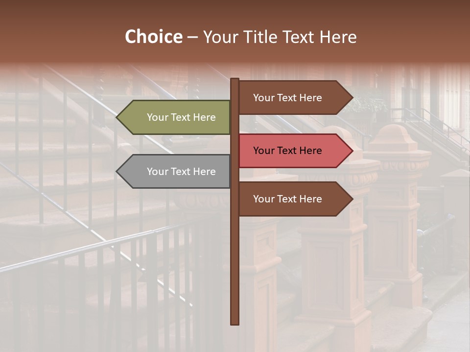 Brownstone Manhatten Stairs PowerPoint Template