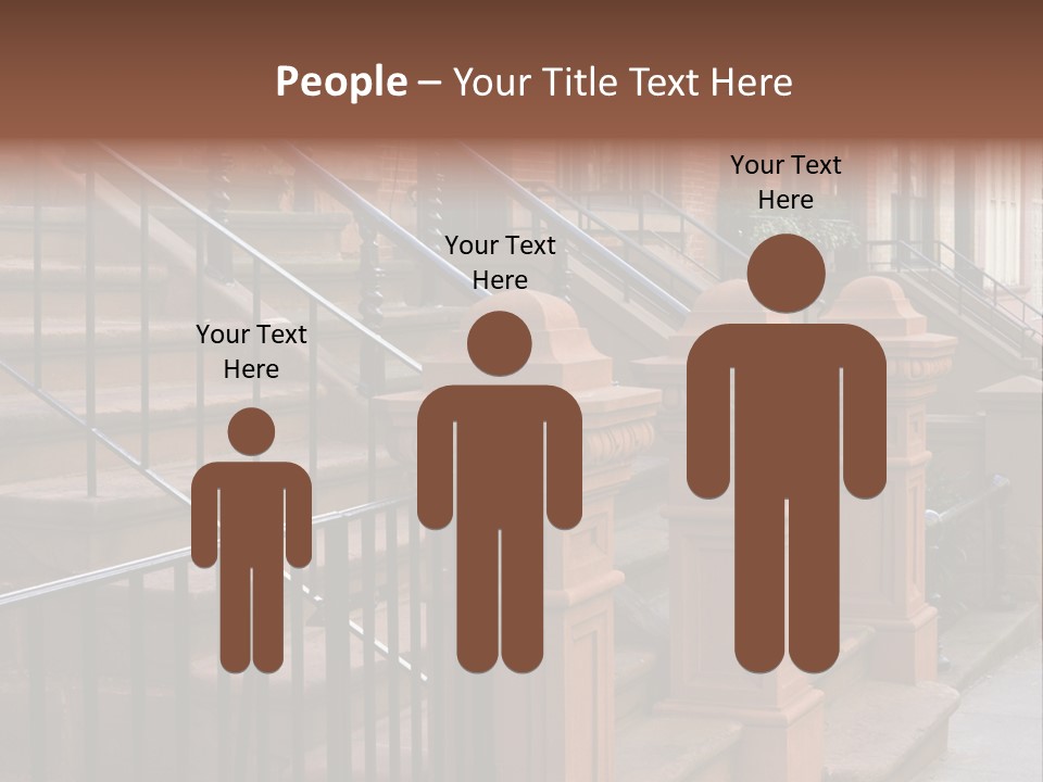 Brownstone Manhatten Stairs PowerPoint Template