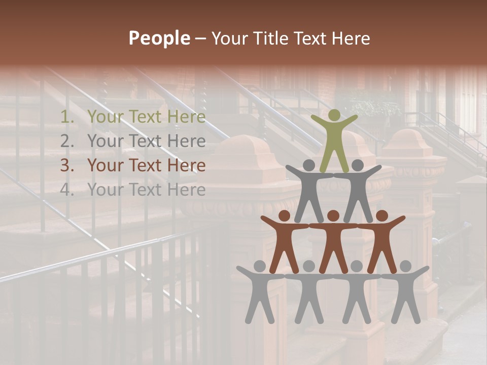 Brownstone Manhatten Stairs PowerPoint Template