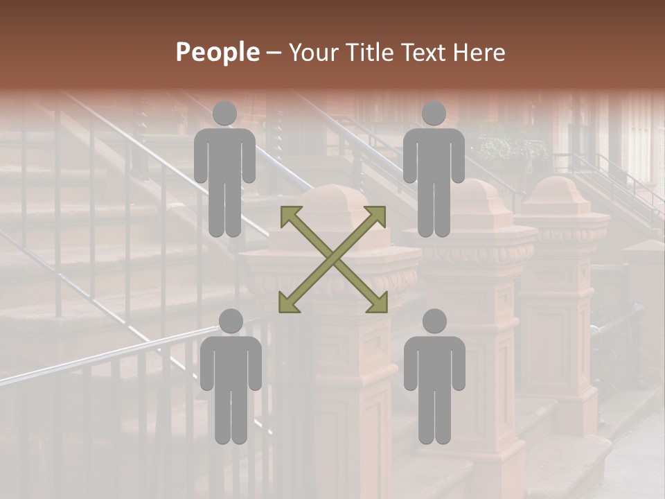 Brownstone Manhatten Stairs PowerPoint Template