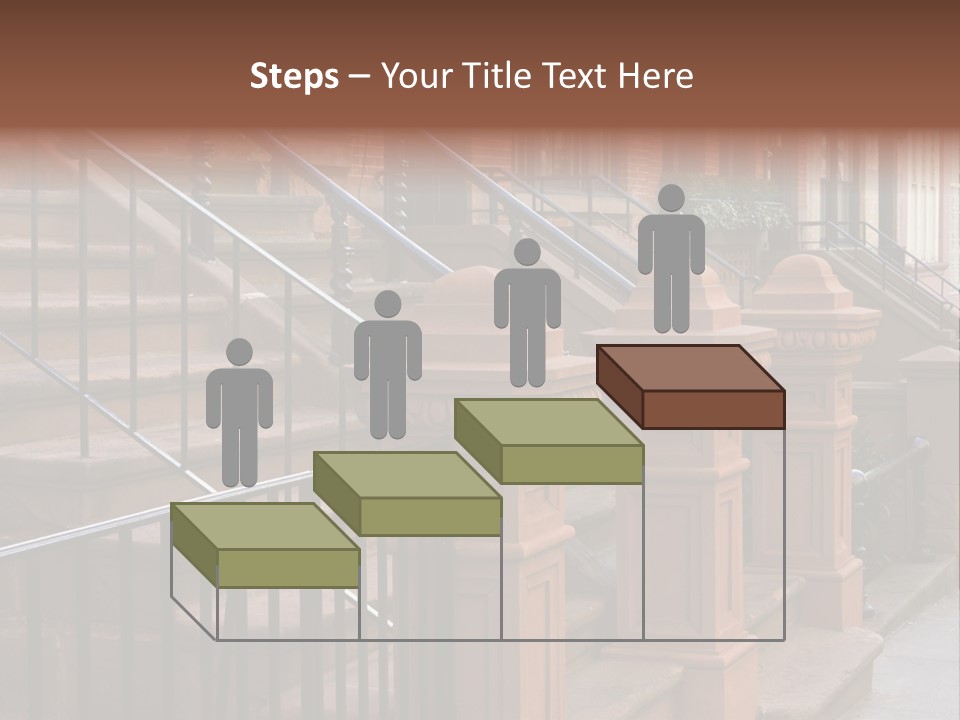 Brownstone Manhatten Stairs PowerPoint Template