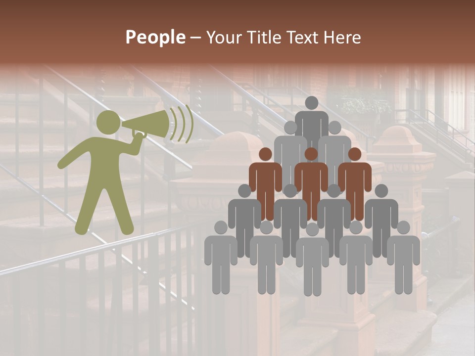 Brownstone Manhatten Stairs PowerPoint Template