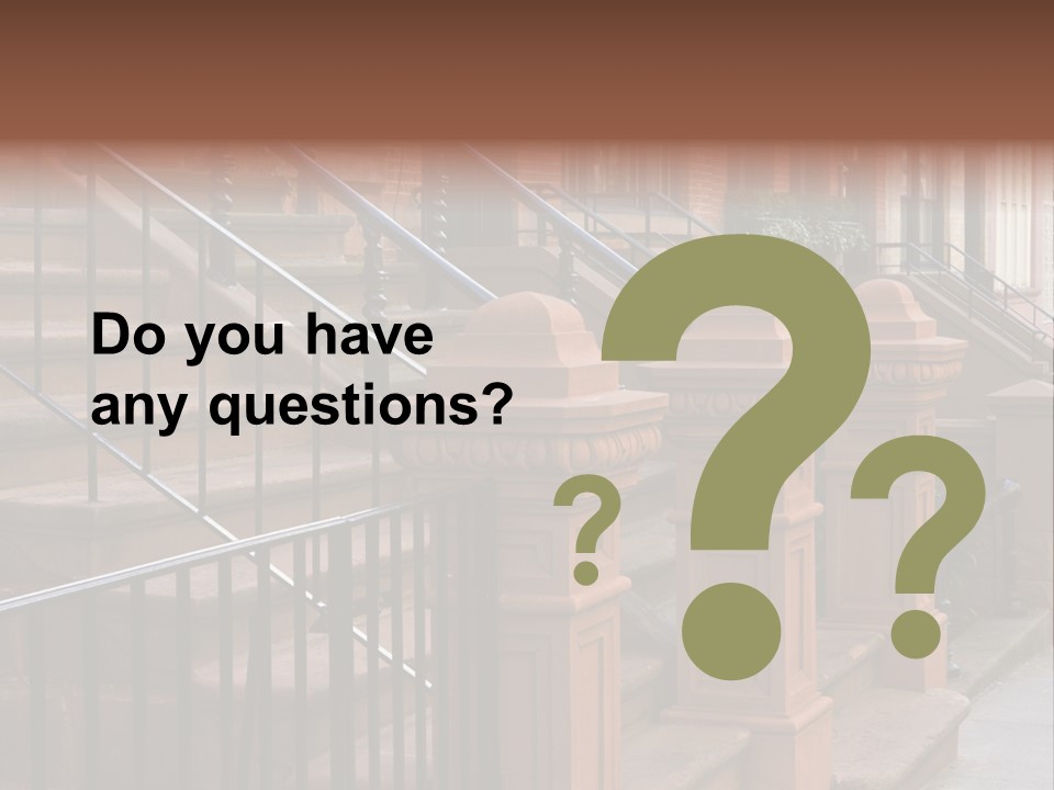 Brownstone Manhatten Stairs PowerPoint Template