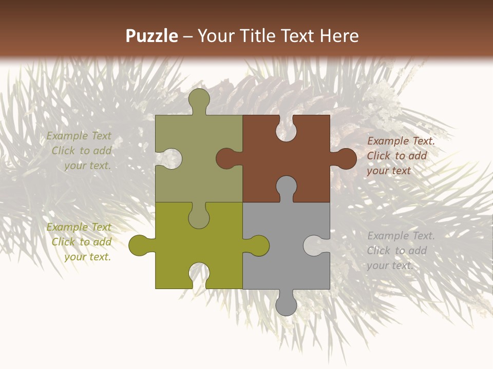 Conifer Pine Fir Branch PowerPoint Template