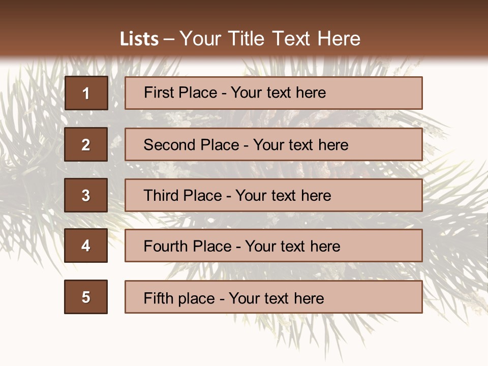Conifer Pine Fir Branch PowerPoint Template