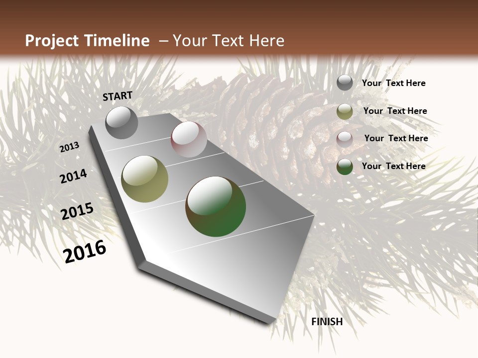 Conifer Pine Fir Branch PowerPoint Template