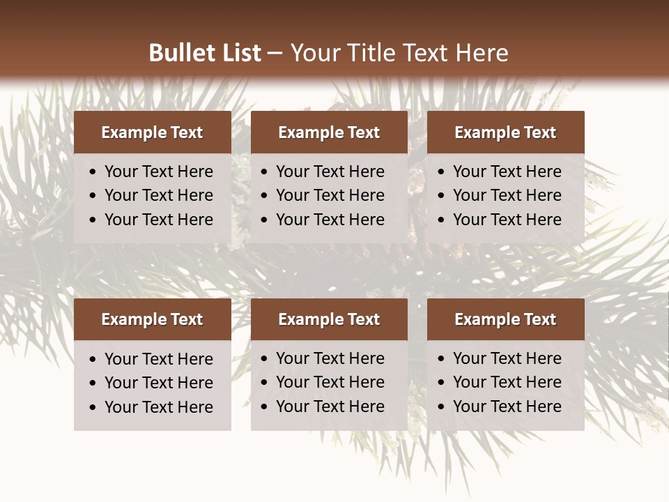Conifer Pine Fir Branch PowerPoint Template