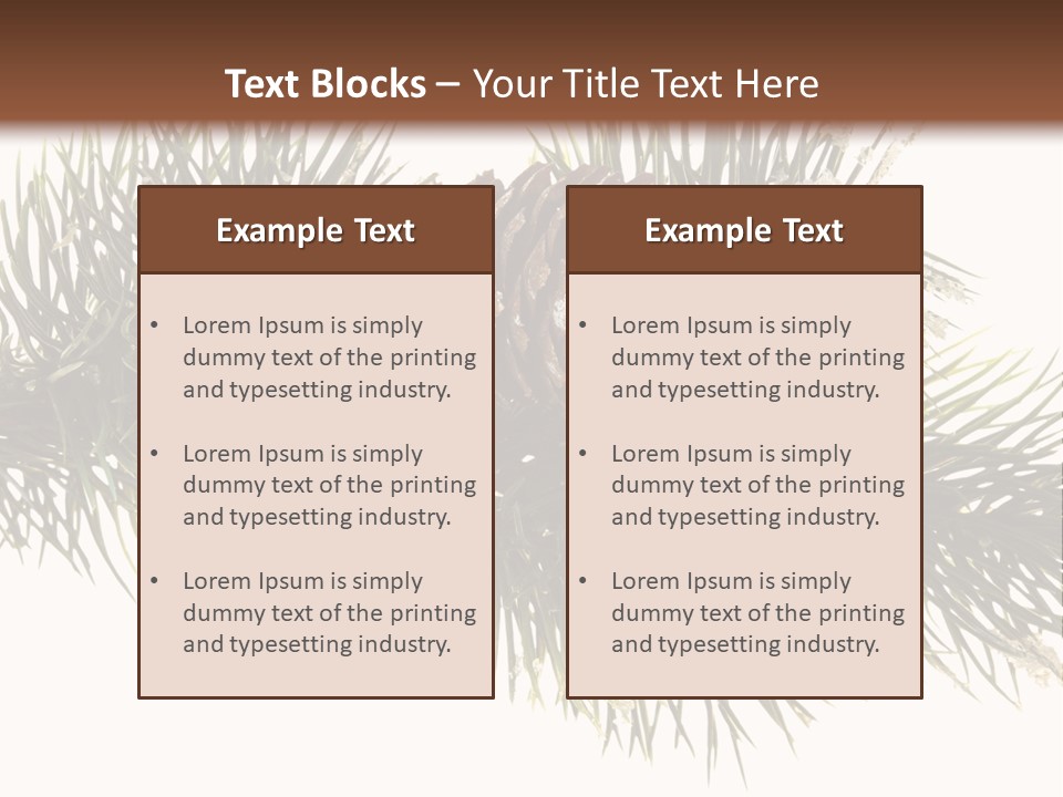 Conifer Pine Fir Branch PowerPoint Template