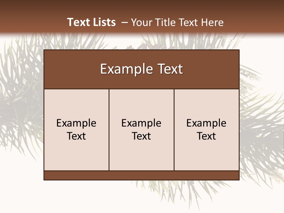 Conifer Pine Fir Branch PowerPoint Template