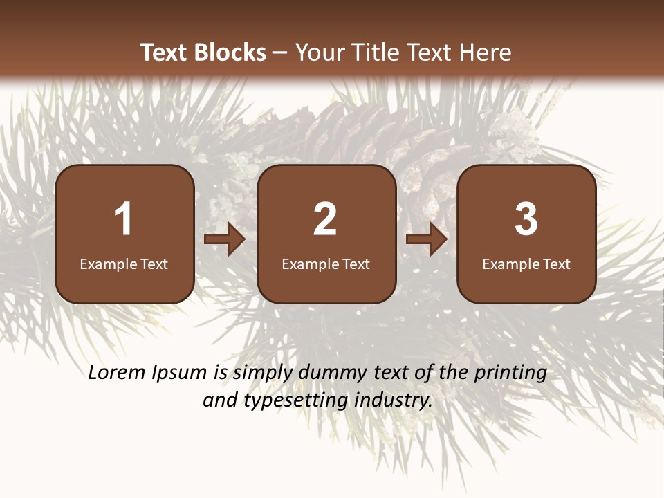 Conifer Pine Fir Branch PowerPoint Template