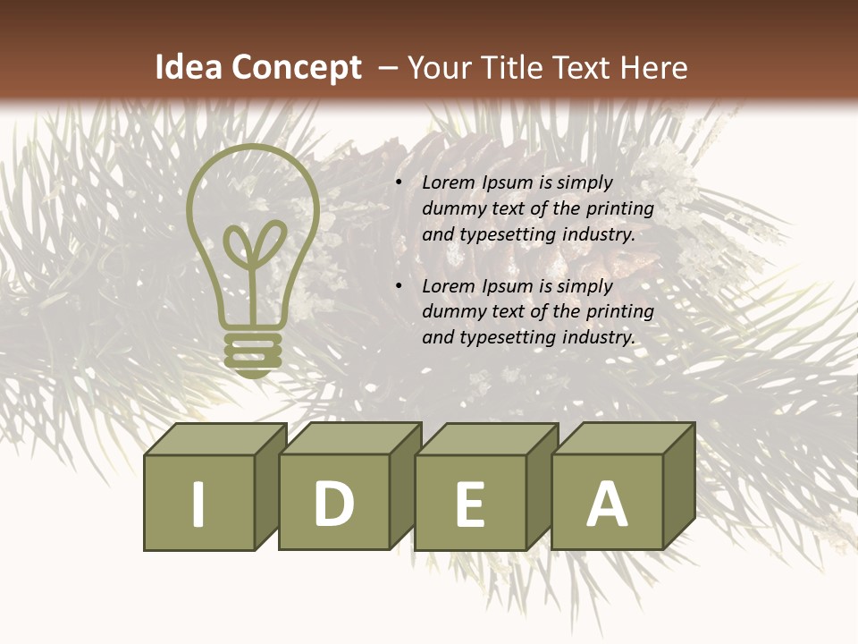 Conifer Pine Fir Branch PowerPoint Template