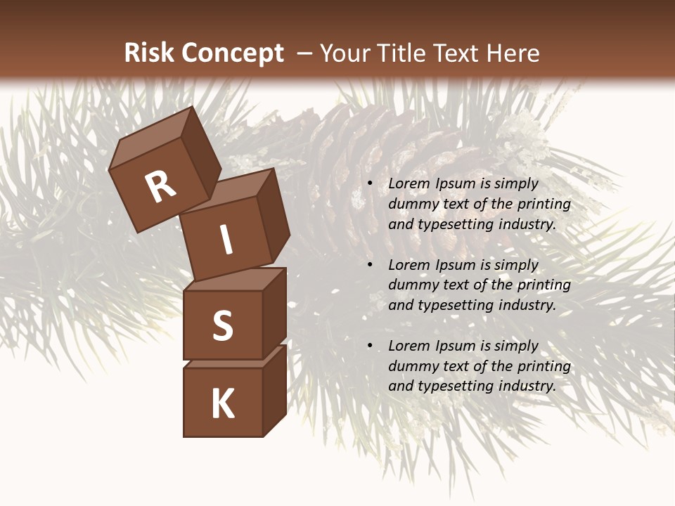 Conifer Pine Fir Branch PowerPoint Template