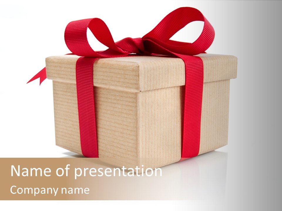 Present Birthday Ribbon PowerPoint Template