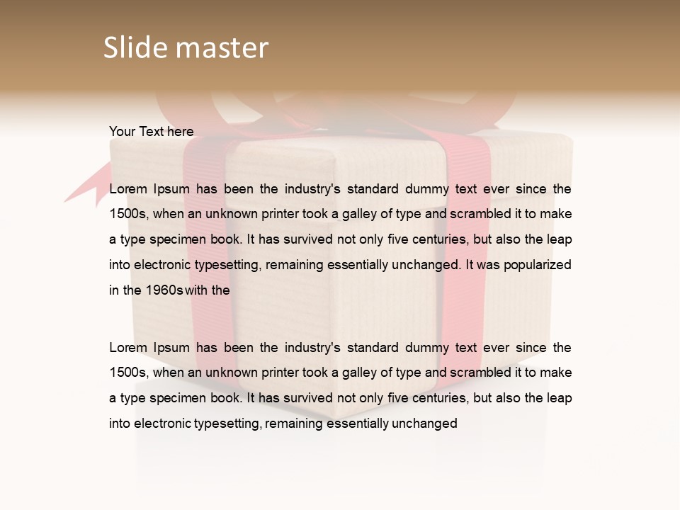 Present Birthday Ribbon PowerPoint Template