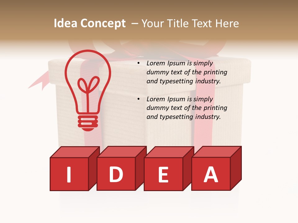 Present Birthday Ribbon PowerPoint Template