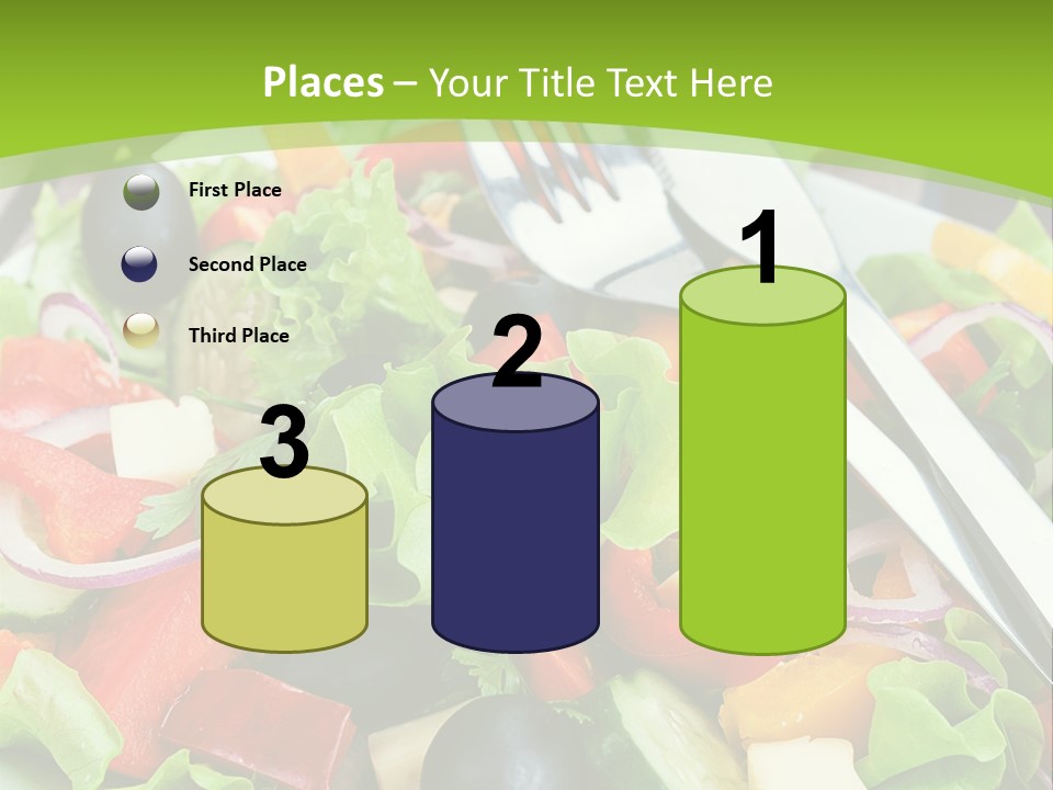 A Plate Of Salad With A Fork And Knife PowerPoint Template