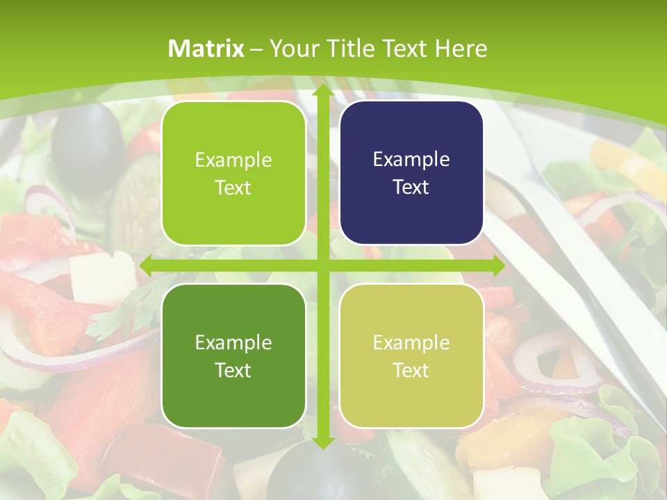 A Plate Of Salad With A Fork And Knife PowerPoint Template
