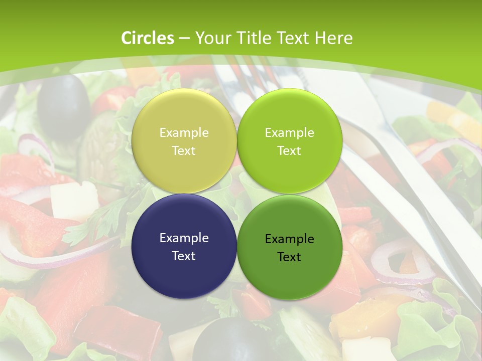 A Plate Of Salad With A Fork And Knife PowerPoint Template