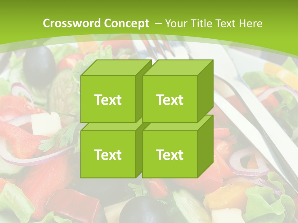 A Plate Of Salad With A Fork And Knife PowerPoint Template