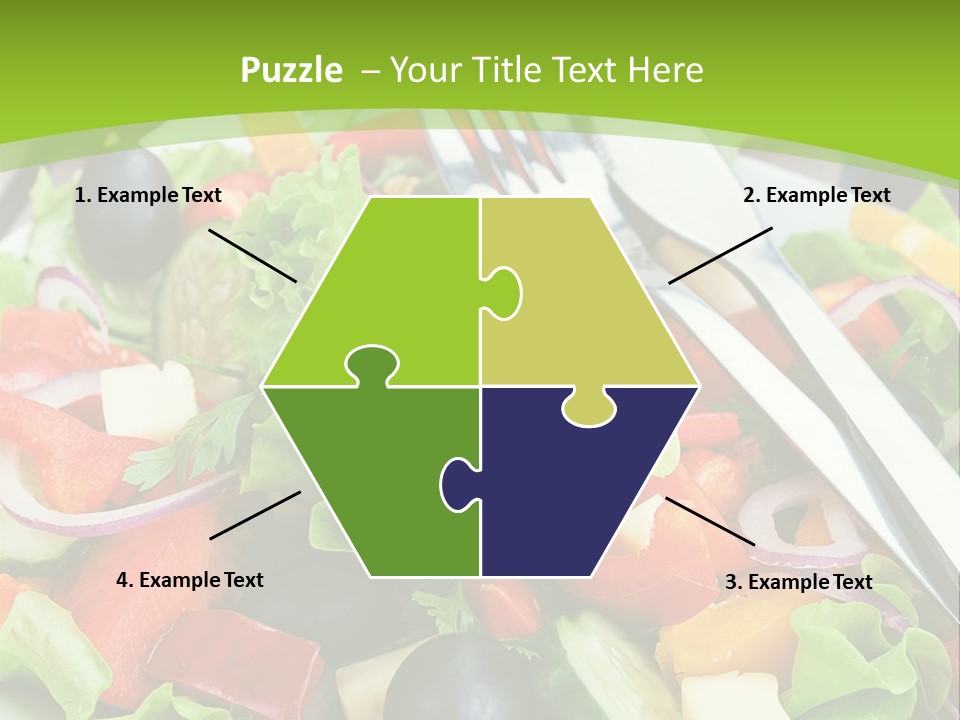 A Plate Of Salad With A Fork And Knife PowerPoint Template