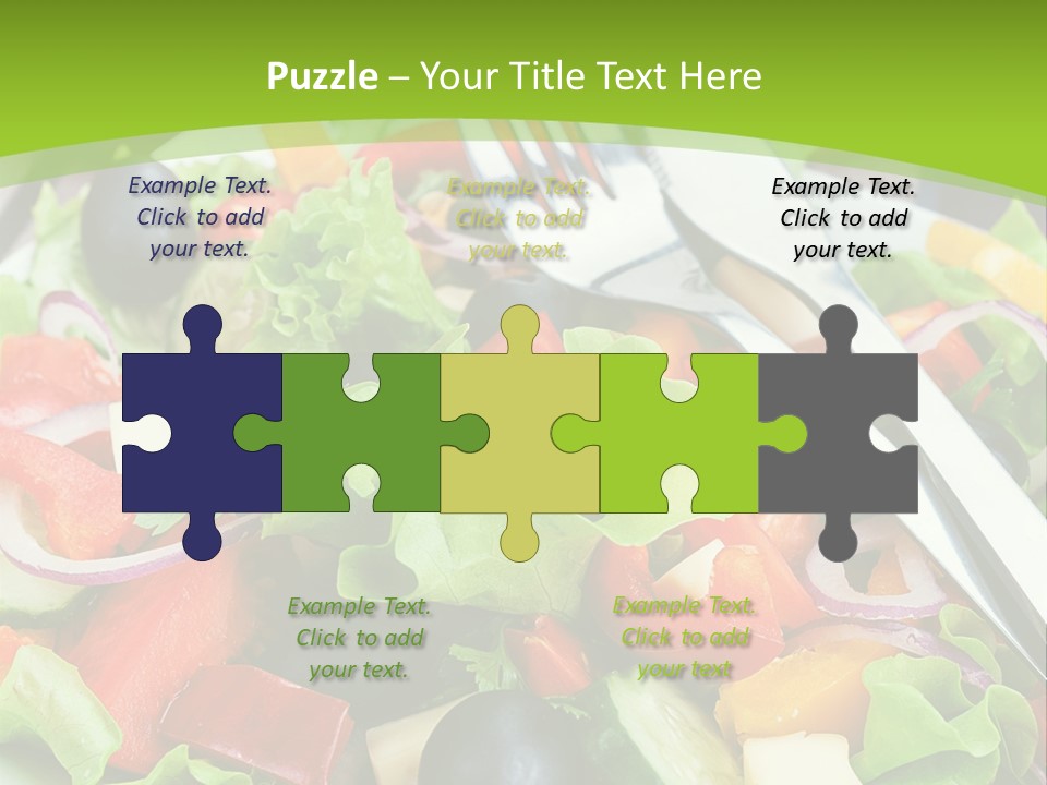 A Plate Of Salad With A Fork And Knife PowerPoint Template