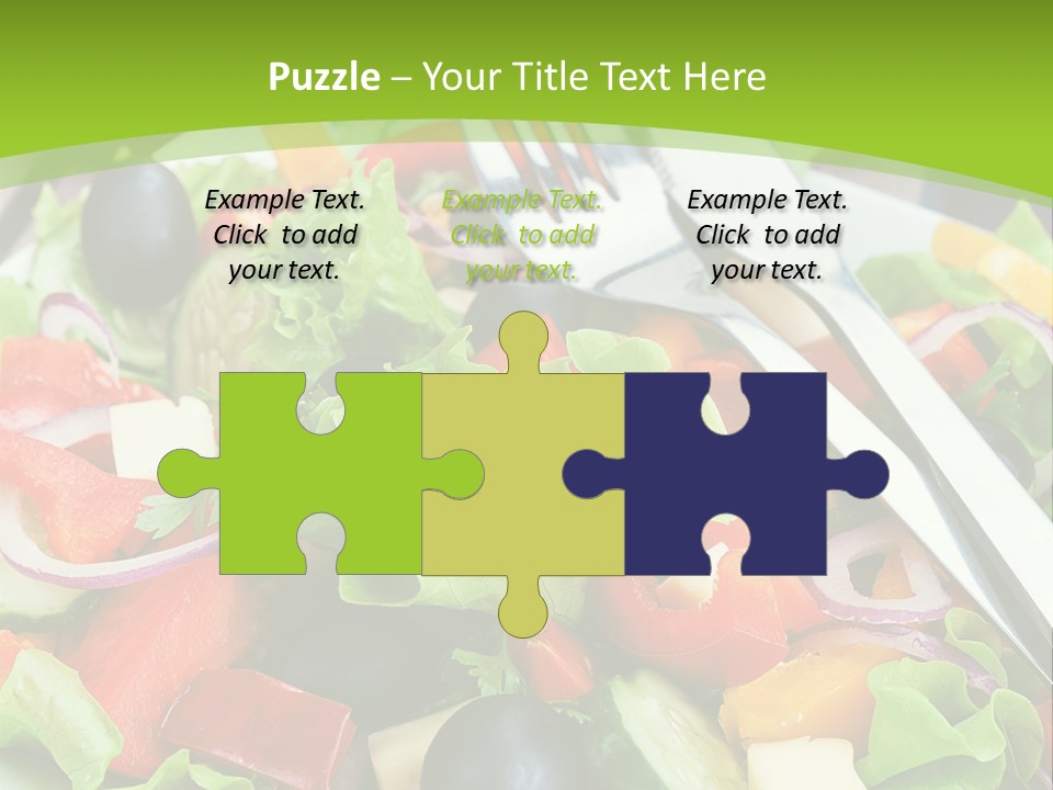 A Plate Of Salad With A Fork And Knife PowerPoint Template