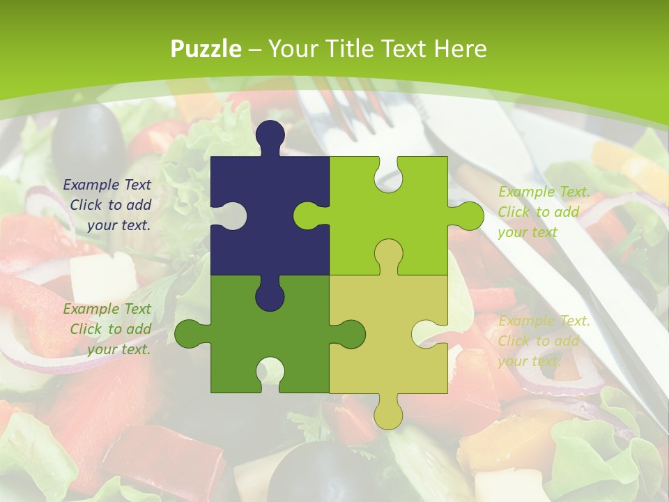 A Plate Of Salad With A Fork And Knife PowerPoint Template