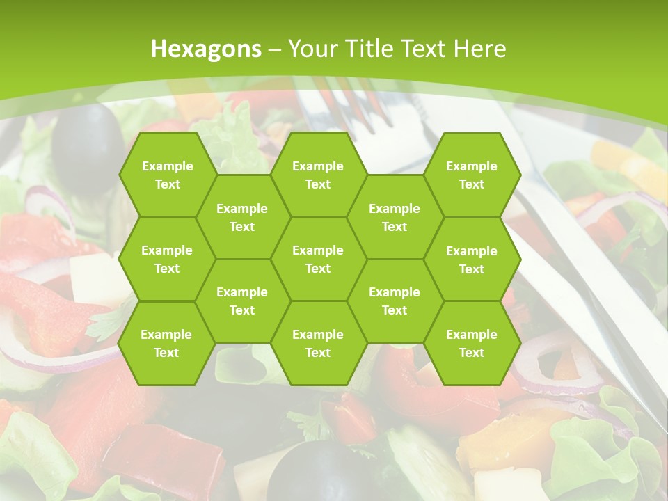A Plate Of Salad With A Fork And Knife PowerPoint Template
