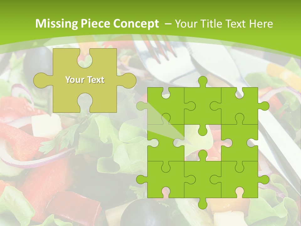 A Plate Of Salad With A Fork And Knife PowerPoint Template