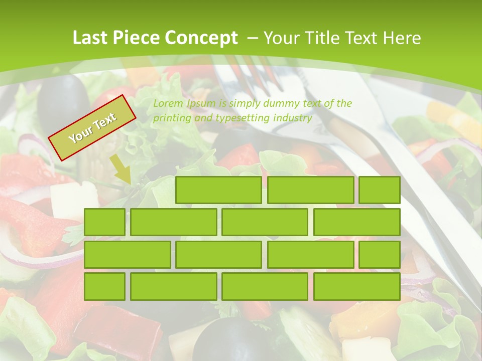 A Plate Of Salad With A Fork And Knife PowerPoint Template