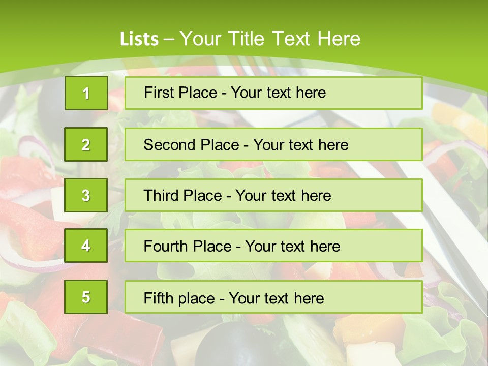 A Plate Of Salad With A Fork And Knife PowerPoint Template