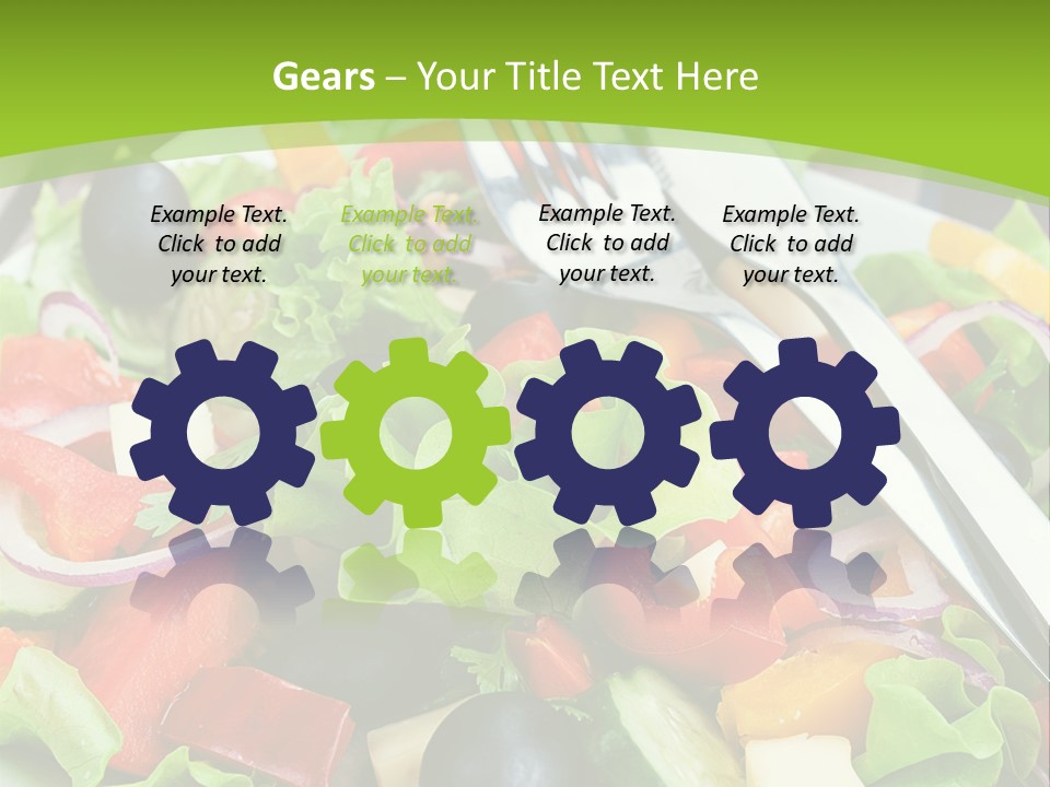 A Plate Of Salad With A Fork And Knife PowerPoint Template