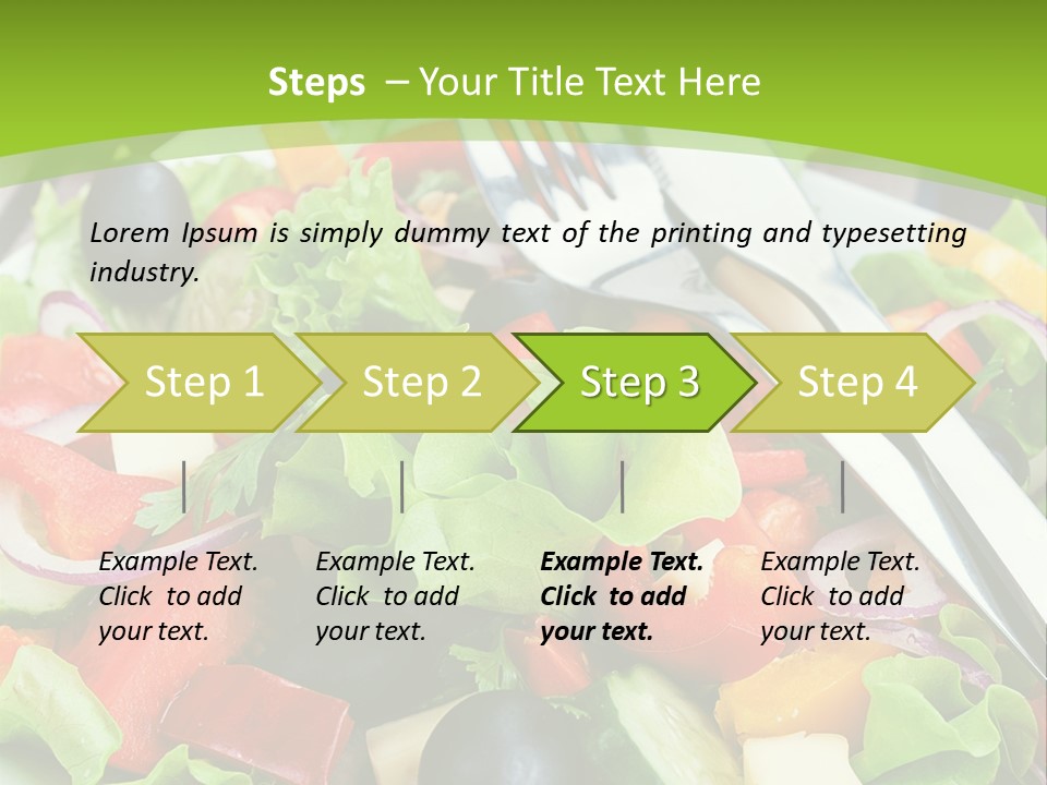 A Plate Of Salad With A Fork And Knife PowerPoint Template